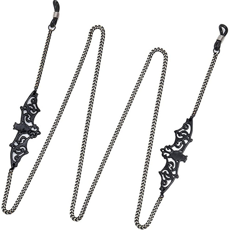 1-10PCS Gothic Bat Eyeglass Ch - Men Accessories Neck Chain ulasan dan harga