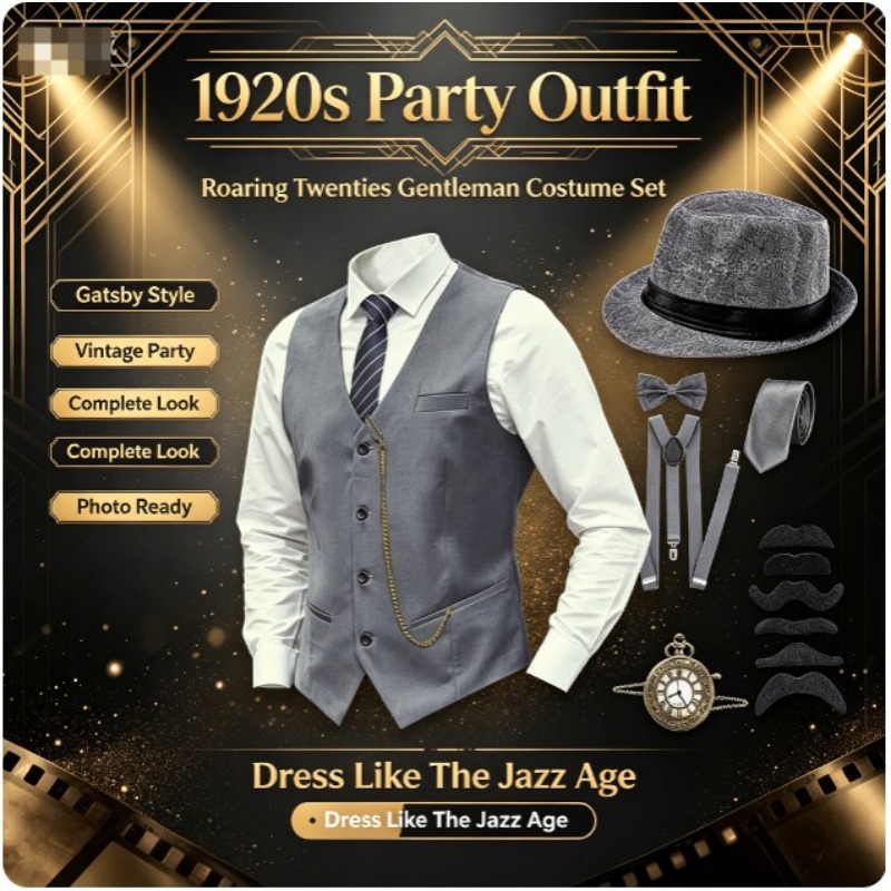 1920s Mens Great Gatsby Gangst - Men'S Accessories Types ulasan dan harga