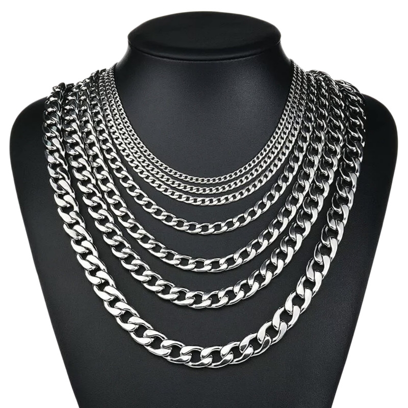 YQ 3MM-10MM 316L Stainless Ste - Men Accessories Neck Chain ulasan dan harga