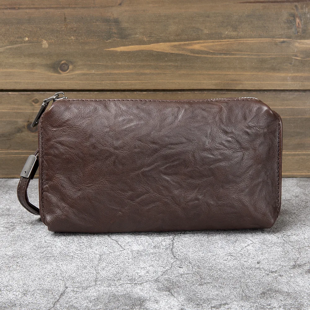 Men Cowhide Clutch Purse Bag M - Travel Organizer Men ulasan dan harga