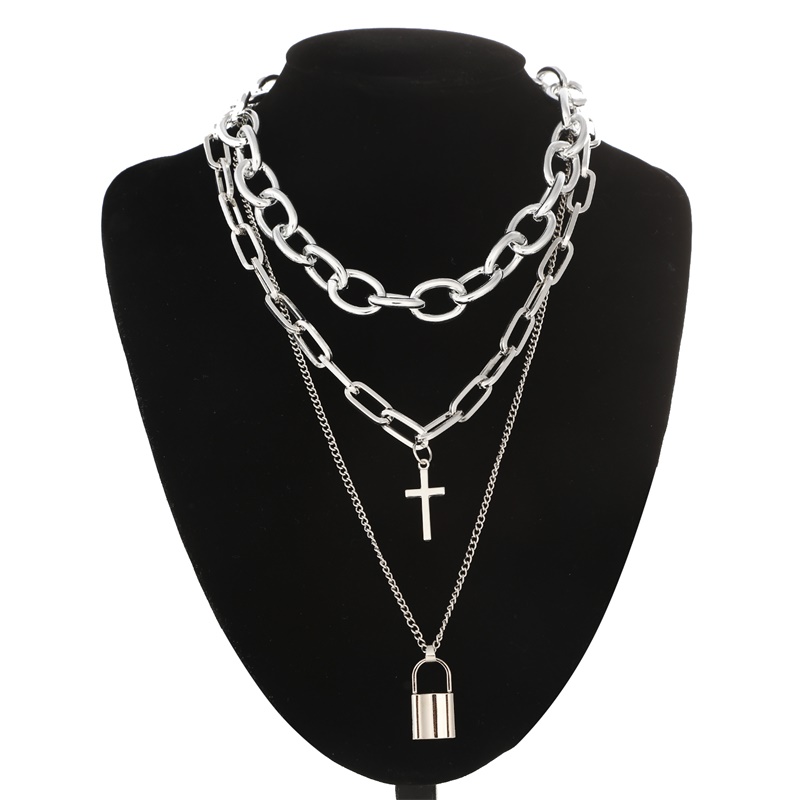 FNQUFUJ Layered grunge aesthet - Men Accessories Neck Chain ulasan dan harga