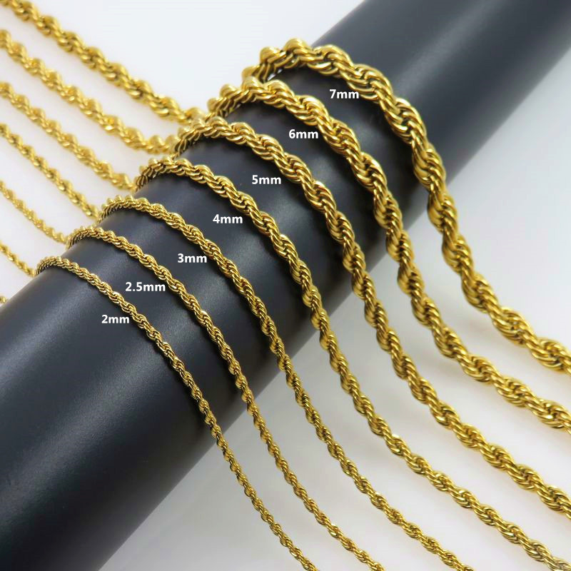 Stainless Steel Twist Rope Lon - Men Accessories Neck Chain ulasan dan harga