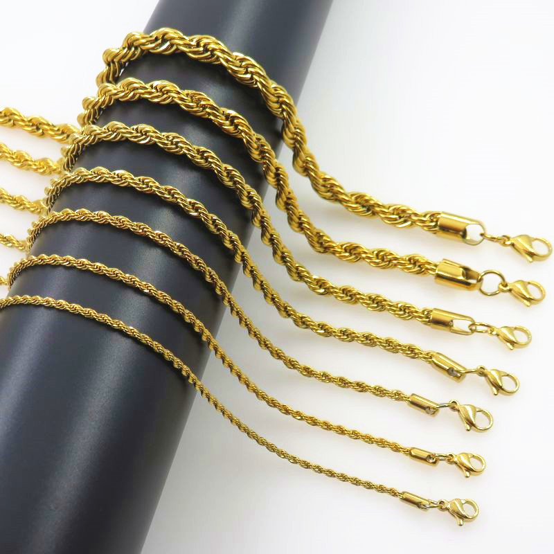 Stainless Steel Twist Rope Lon - Men Accessories Neck Chain ulasan dan harga