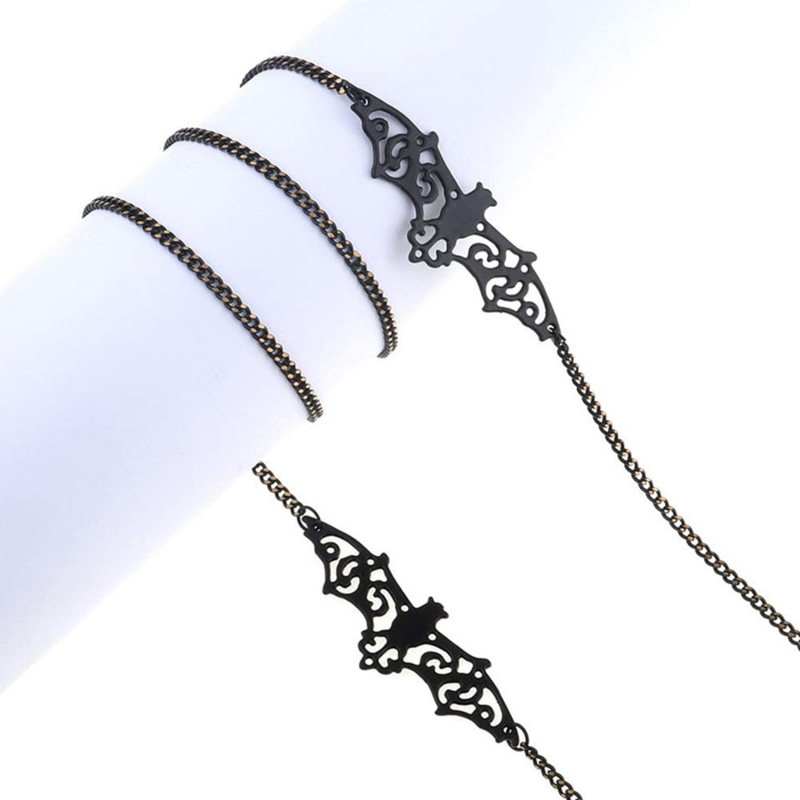 1-10PCS Gothic Bat Eyeglass Ch - Men Accessories Neck Chain ulasan dan harga
